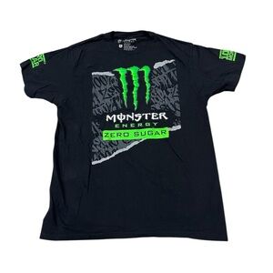 Monster Energy Shirt Mens Large Black Zero Sugar Graphic Tee Advertising Promo